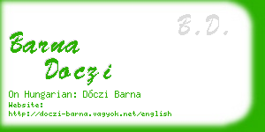 barna doczi business card